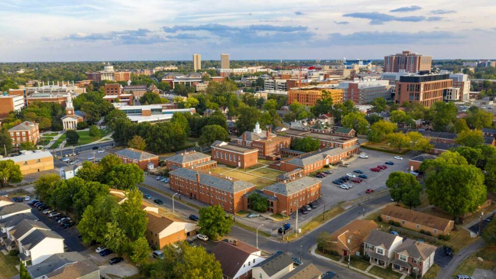 Aerial view of Lexington, KY.