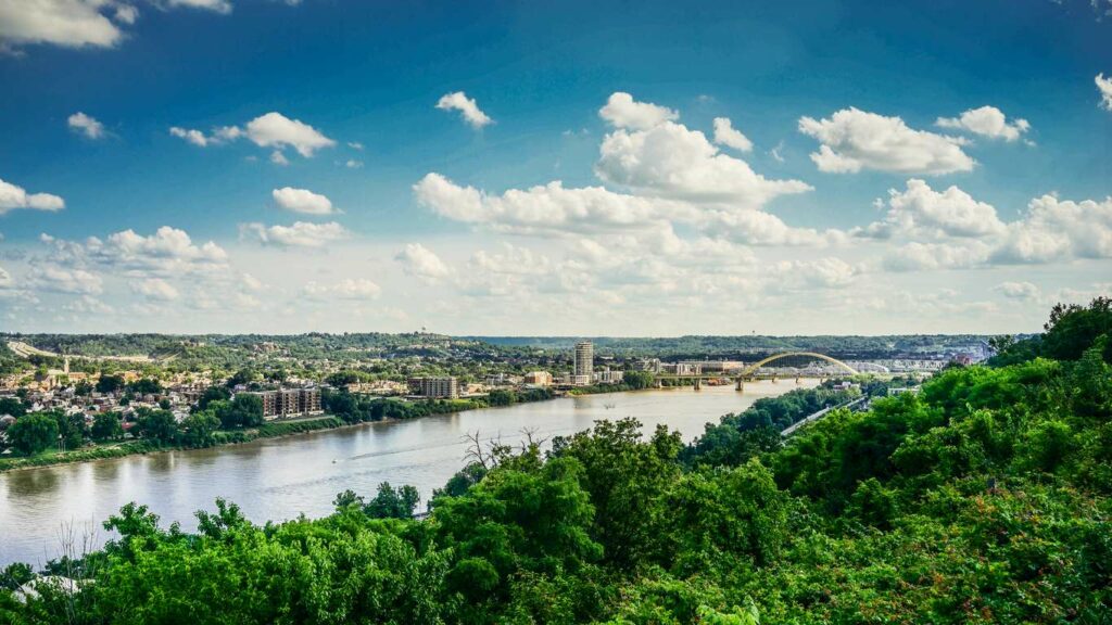 A view of Kentucky and the Ohio River.